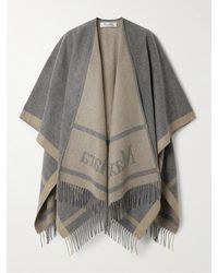 Max Mara - Hilde Cape Aus Woll-Jacquard Mit Logomotiv - Lyst