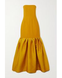 Solace London Robe Du Soir Bustier En Crêpe Et En Satin À Volants Ari - Jaune