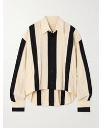 DIOTIMA - Mossman Crochet-Trimmed Striped Cotton-Poplin Shirt - Lyst