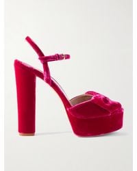 Tom Ford - Brigitte Bow-Embellished Velvet Platform Sandals - Lyst