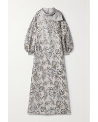 Damen Bekleidung Kleider Kleider für formelle Anlässe und Abendkleider Reem Acra Robe Aus Glänzendem Piqué Mit Verzierungen in Grau 