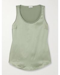 Brunello Cucinelli - Bead-Embellished Silk-Satin Tank - Lyst