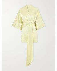 Carine Gilson - Belted Embroidered Silk-Satin Kimono - Lyst