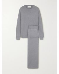 Olivia Von Halle - Carmel Silk And Cashmere-Blend Sweatshirt And Track Pants Set - Lyst