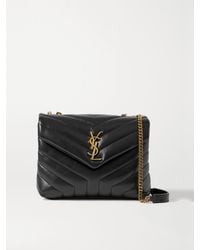 Saint Laurent - Loulou Kleine Schultertasche Aus Gestepptem Leder - Lyst