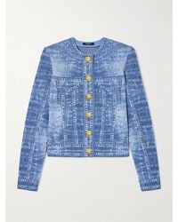 Balmain - Cardigan Aus Jacquard-Strick Mit Trompe-L'Œil-Print - Lyst