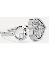 Chopard Happy Hearts 18-karat White Gold Diamond Ring - Metallic