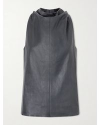 Stouls - Aurea Draped Leather Halterneck Top - Lyst