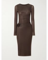 Maygel Coronel - Anna Appliquéd Draped Stretch-Jersey Midi Dress - Lyst