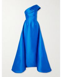 Solace London - Alba One-Shoulder Draped Satin-Twill Gown - Lyst