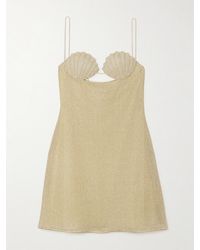 Oséree - Lumière Cutout Embroidered Metallic Stretch-Knit Mini Dress - Lyst