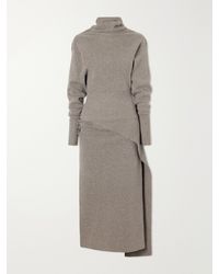 Lanvin - Embellished Wool-Blend Turtleneck Midi Dress - Lyst