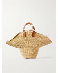 Muuñ - Signora Leather-Trimmed Raffia Tote - Lyst