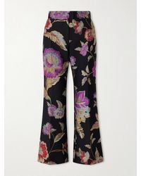 Valentino Garavani - Floral-Brocade Wool-Blend Straight-Leg Pants - Lyst