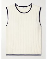 FRAME - Cable-Knit Cashmere And Silk-Blend Vest - Lyst