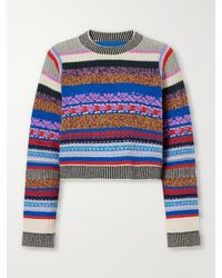 Mother - The Extra Crop Striped Alpaca And Wool-Blend Sweater - Lyst