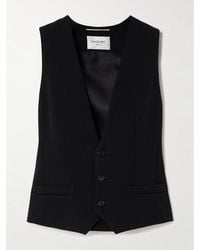 Saint Laurent - Belted Grain De Poudre Wool Vest - Lyst