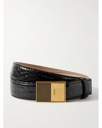 KHAITE - Ceinture En Cuir Verni Effet Croco Elio - Lyst