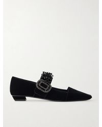 Roger Vivier - Belle Vivier 25 Embellished Velvet Mary Jane Pumps - Lyst