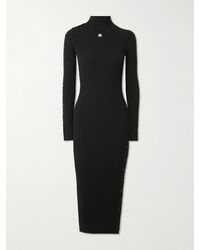 Courreges - Embroidered Ribbed-Knit Midi Turtleneck Dress - Lyst