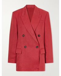 Brunello Cucinelli - Double-Breasted Linen-Canvas Blazer - Lyst
