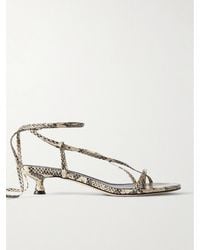 Aeyde - Paige Snake-Effect Leather Sandals - Lyst