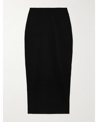 St. Agni - Frayed Wool-Blend Twill Maxi Skirt - Lyst
