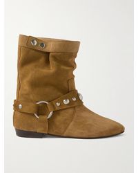 Isabel Marant - Stania Studded Suede Ankle Boots - Lyst
