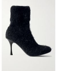 Gianvito Rossi - Aspen 95 Brushed Ribbed-Knit Ankle Boots - Lyst