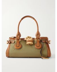 Chloé - Paddington Leather-Trimmed Canvas Shoulder Bag - Lyst