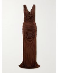 GAUGE81 - Ina Draped Open-Back Satin-Jersey Maxi Dress - Lyst