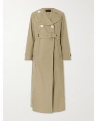 Simone Rocha - Belted Double-Breasted Embellished Cotton-Blend Canvas Trench Coat - Lyst