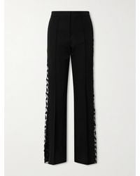 Sharon Wauchob - Lace-Trimmed Cotton And Silk-Blend Straight-Leg Pants - Lyst