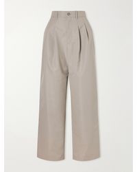 Wardrobe NYC - Pleated Cotton-Blend Wide-Leg Pants - Lyst