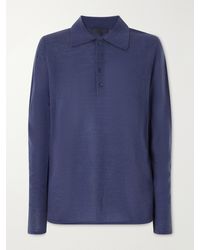 Tibi - Wool-Blend Knit Polo Sweater - Lyst