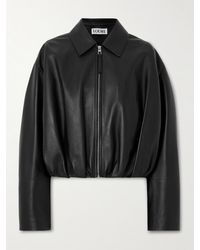 Loewe - Gathered Leather Jacket - Lyst