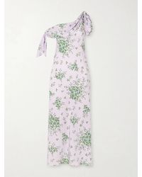 Rodarte - Floral-Print Silk-Crepe Midi Dress - Lyst
