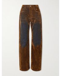 Acne Studios - Suede-Effect Mid-Rise Wide-Leg Jeans - Lyst