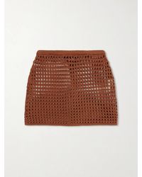 Haight - Sheila Open-Knit Cotton-Blend Mini Skirt - Lyst