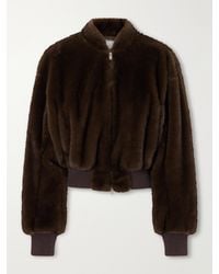 Stella McCartney - Cropped Plush Bomber Jacket - Lyst