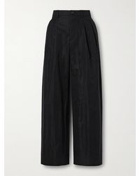 Wardrobe NYC - Pleated Cotton-Blend Twill Wide-Leg Pants - Lyst