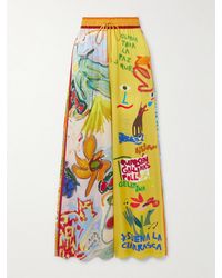 ALÉMAIS - Nadia Hernández Hose Mit Weitem Bein Aus Bedrucktem Crêpe De Chine Aus Seide - Lyst