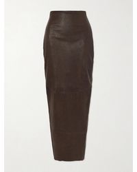 Rick Owens - Dirt Pillar Textured-Leather Maxi Skirt - Lyst