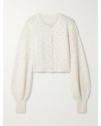 Zimmermann - Crush Faux Pearl-Embellished Alpaca-Blend Cardigan - Lyst