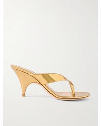 Gianvito Rossi - Sofia 70 Mirrored-Leather Thong Sandals - Lyst