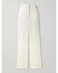 Stella McCartney - Hose Mit Weitem Bein Aus Crêpe Mit Falten - Lyst