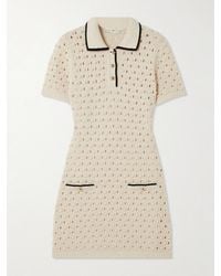 FRAME - The Bauble Piped Open-Knit Cotton Mini Dress - Lyst