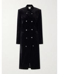 KHAITE - Rolon Velvet Cotton-Blend Double-Breasted Coat - Lyst