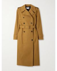Stella McCartney - Oversized Double-Breasted Belted Brushed Trench Coat - Lyst