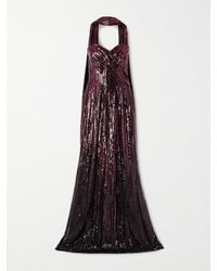 Elie Saab - Robe Du Soir Bustier En Tulle À Sequins Et À Écharpe - Lyst